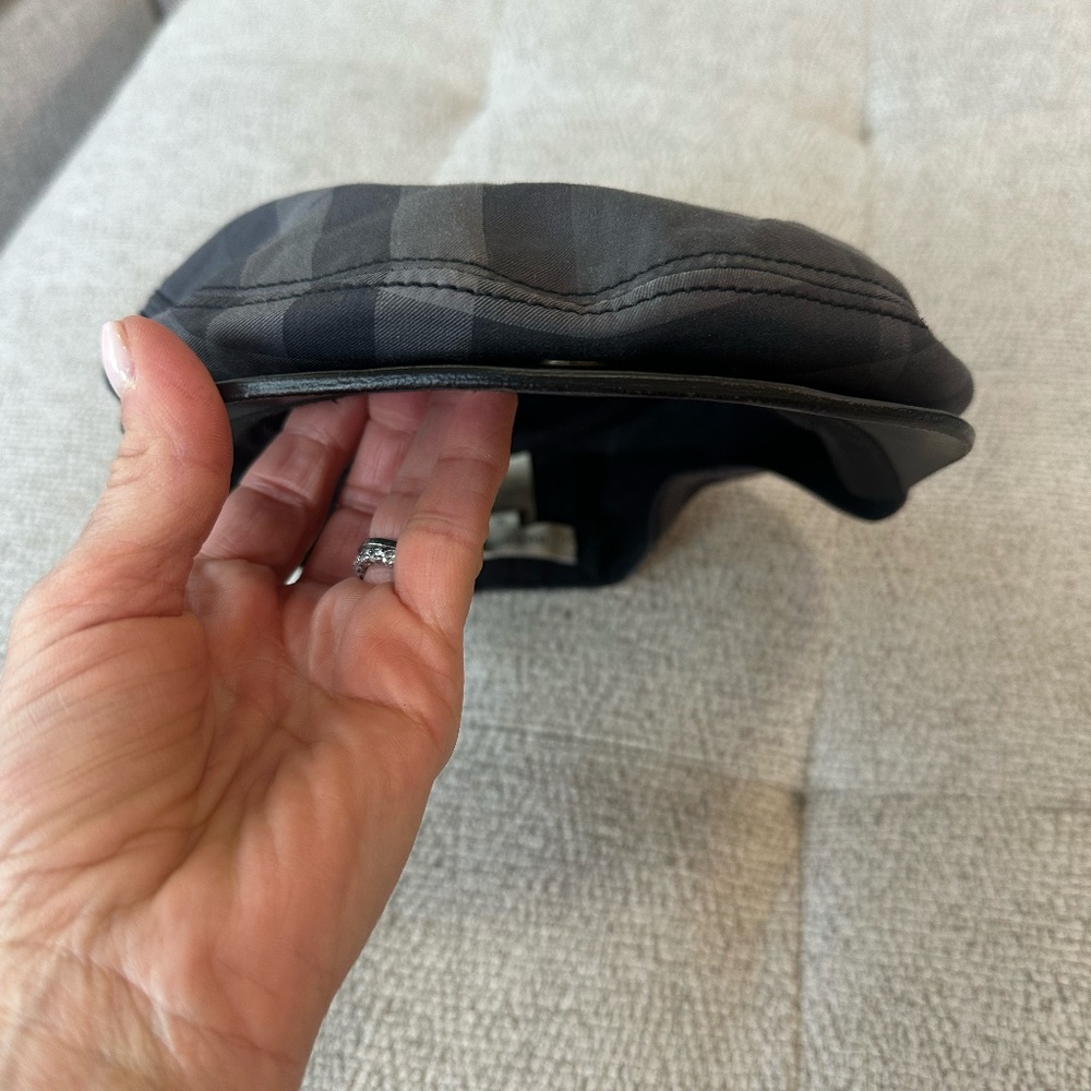 MEN'S BURBERRY VINTAGE GRAY NOVA CHECK NEWSBOY FLAT CAP HAT